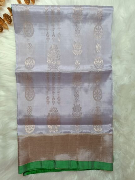 AA52 Rich dual shade lilac and white color Uppada Silk Saree