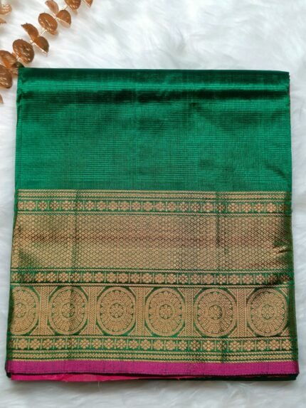 AA23 Green and pink color Mangalagiri Saree