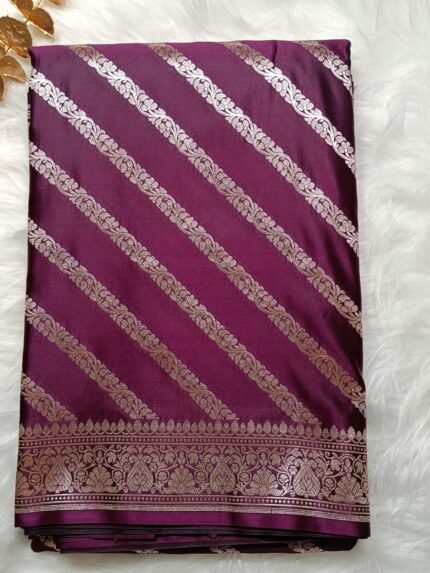 AA78- Plum Purple Banaras Premium Katan Tilfi Silk Saree