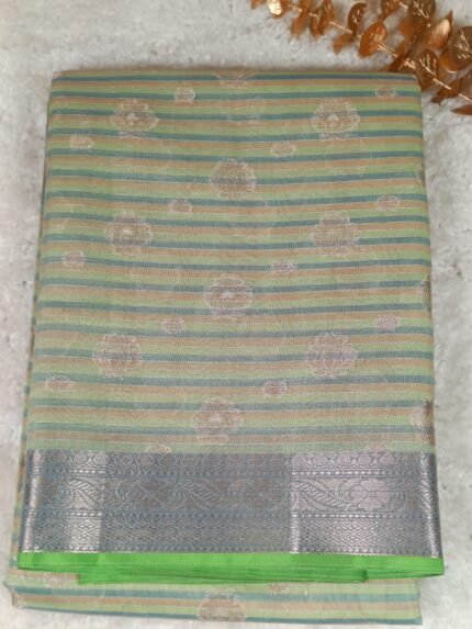 AA95-Elegant Light Blue & Silver Banaras Soft Katan Silk Saree