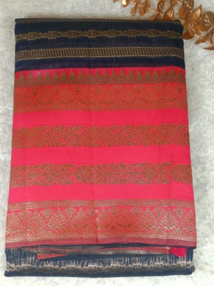 AA98 Blue Banaras Soft katan silk saree