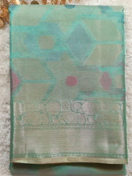 AA101 - Graceful Sea Green Banarasi Katan Silk Saree