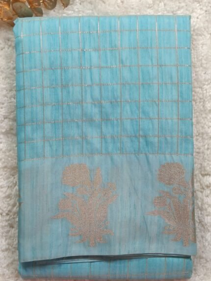 AA105 - Elegant Sky Blue Banarasi Katan Silk Saree