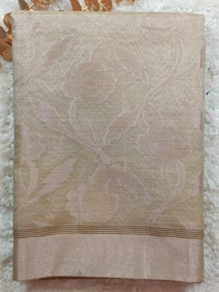 AA109 - Elegant Beige Banarasi Katan Silk Saree
