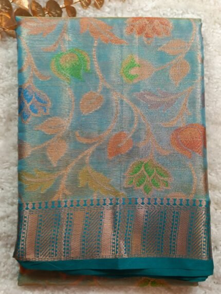 AA110 - Exquisite Sky Blue Banarasi Katan Silk Saree