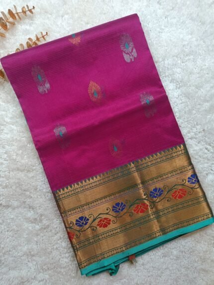 AA17-Lilac Color Mangalagiri Handloom Saree