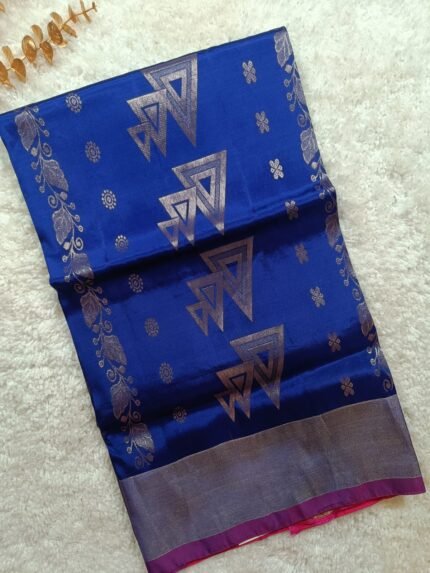 AA32 Blue Uppada Handloom Sico Saree,
