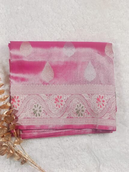 A44- Pink Banarasi Art Silk Saree