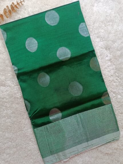 AA65-Rich Green color Mangalagiri Handloom Saree