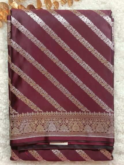 AA79- Maroon color pure Banaras Premium Katan Tilfi Saree