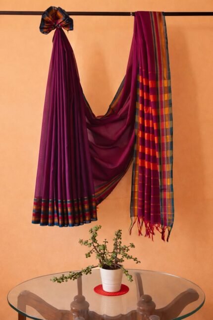 AANAR02 Pure Narayanpet Cotton Saree – Vibrant Tradition with Contemporary Charm